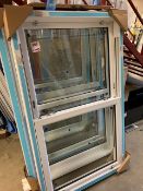 Two new sash glazed window units with chrome fittings 955mm x1600mm (please note: This lot is