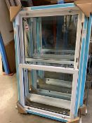 Two new sash glazed window units with chrome fittings 955mm x1600mm (please note: This lot is