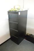 Three black steel 4 drawer filing cabinets (only one in picture) (please note: this lot is located