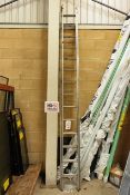 Aluminium double extension, 28 tread ladder (please note: this lot is located at the Salisbury