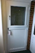 White UPVC stable type door with double glazed window unit, approx 2100 x 960mm (please note: this