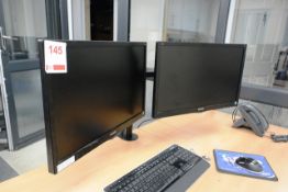Two Phillips 233V LED flat screen monitors, with Von Haus desk mountable stand (please note: This