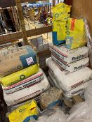 Quantity of bags of plaster, cement and drywall adhesive (please note: this lot is located at the