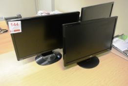 Three various LCD flat screen monitors (please note: This lot is located at the Swindon premises)