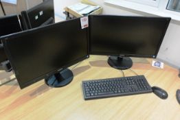 Two Phillips 233V LED flat screen monitors (please note: This lot is located at the Swindon