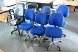 Seven various office swivel chairs (please note: this lot is located at the Salisbury premises)