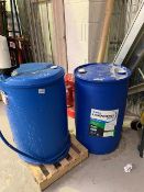 A 220litre barrel of Ad blu & a part used barrel of Ad blu with filling nozzle. (please note: This