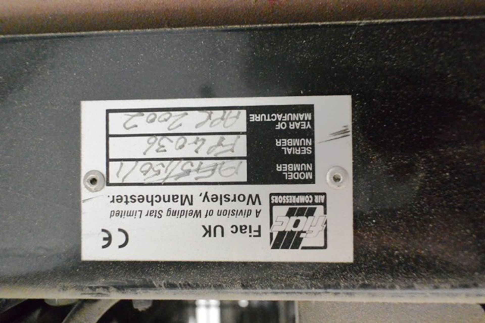 Fiac UK AF15/150/1 Receiver mounted air compressor, serial no. FP4036 (2002) (please note: This - Image 2 of 2