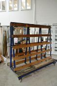 Steel frame, mobile A frame transport trolley, approx 2m in length (please note: This lot is located