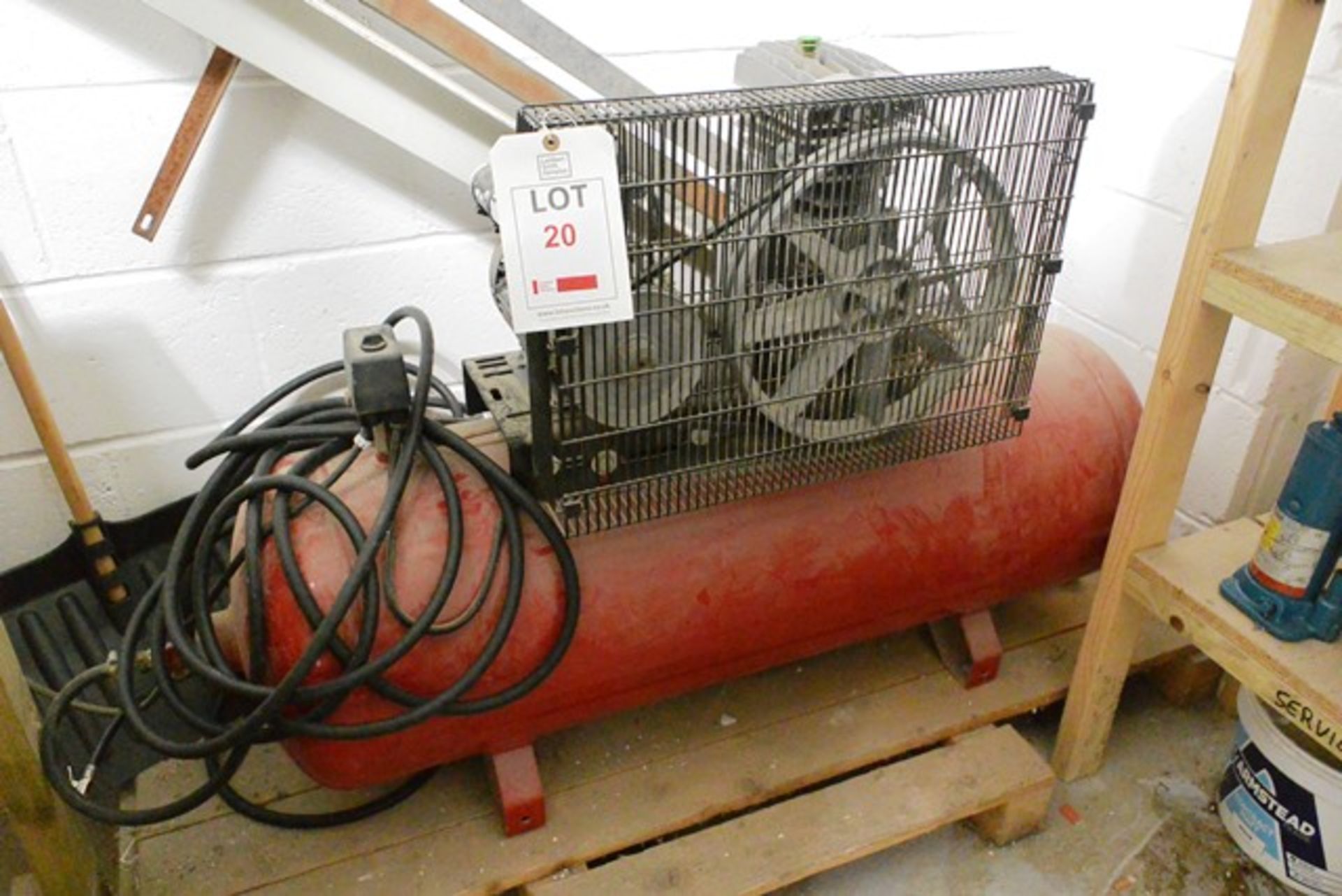 Fiac UK AF15/150/1 Receiver mounted air compressor, serial no. FP4036 (2002) (please note: This