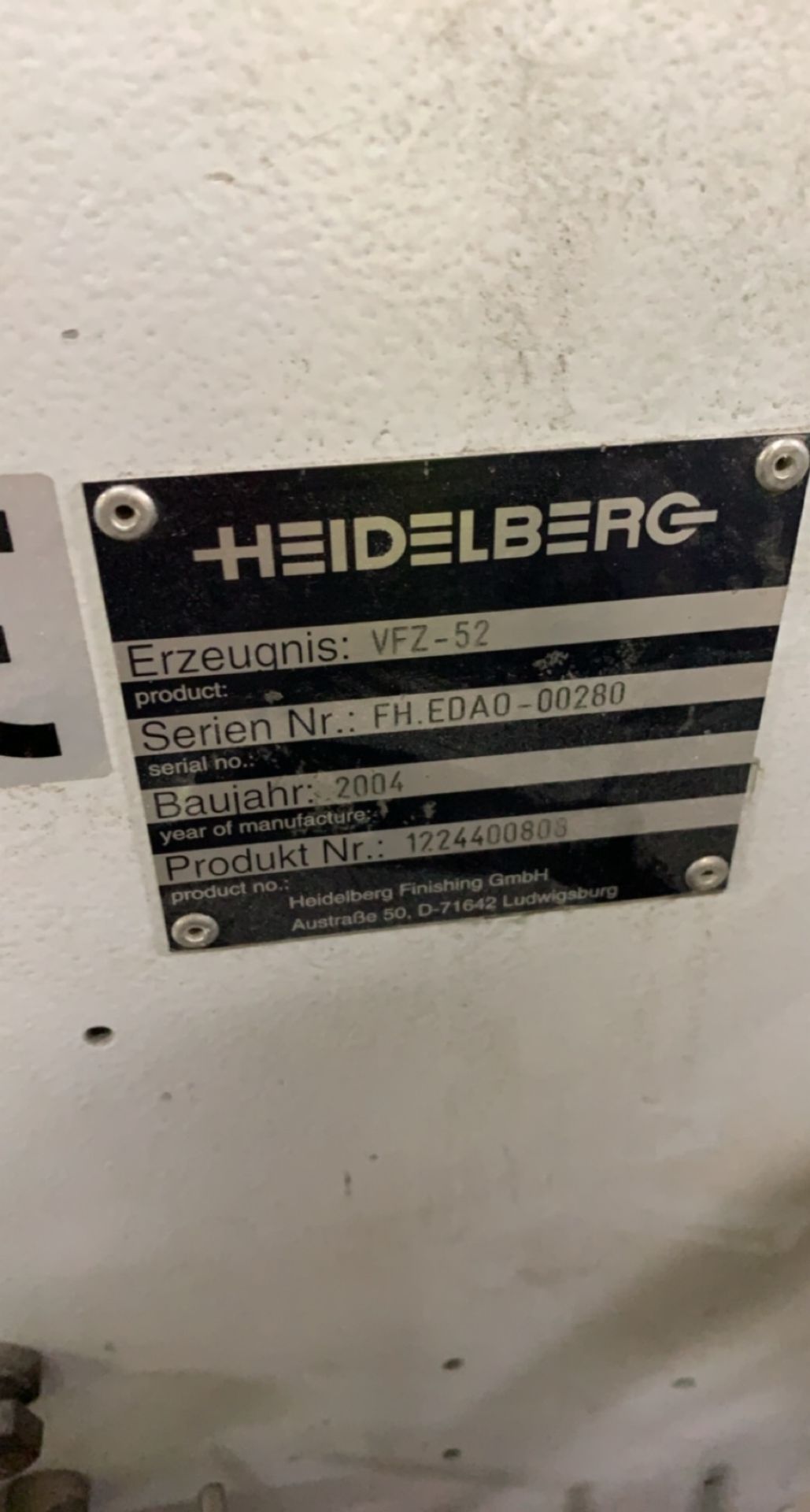 Heidelberg VFZ-52 four directional folding unit, sno FH.EDAO-00280, Product No 1224400808 - Bild 3 aus 5