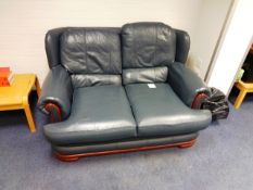 Leather effect two seater sofa