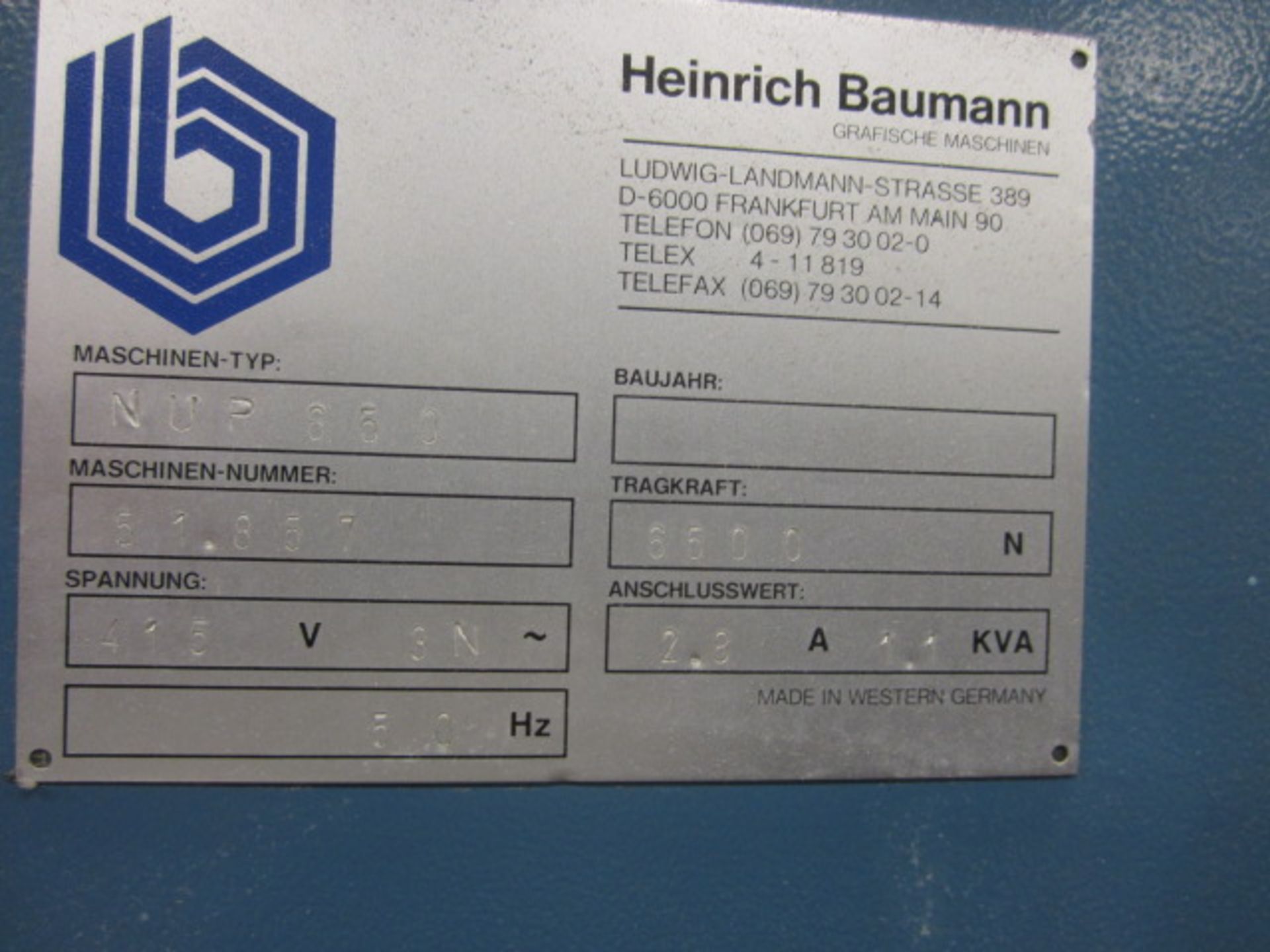 Baumen NUP650 stacker, serial no. 51.857 (Please note: A work Method Statement and Risk Assessment.. - Image 3 of 4