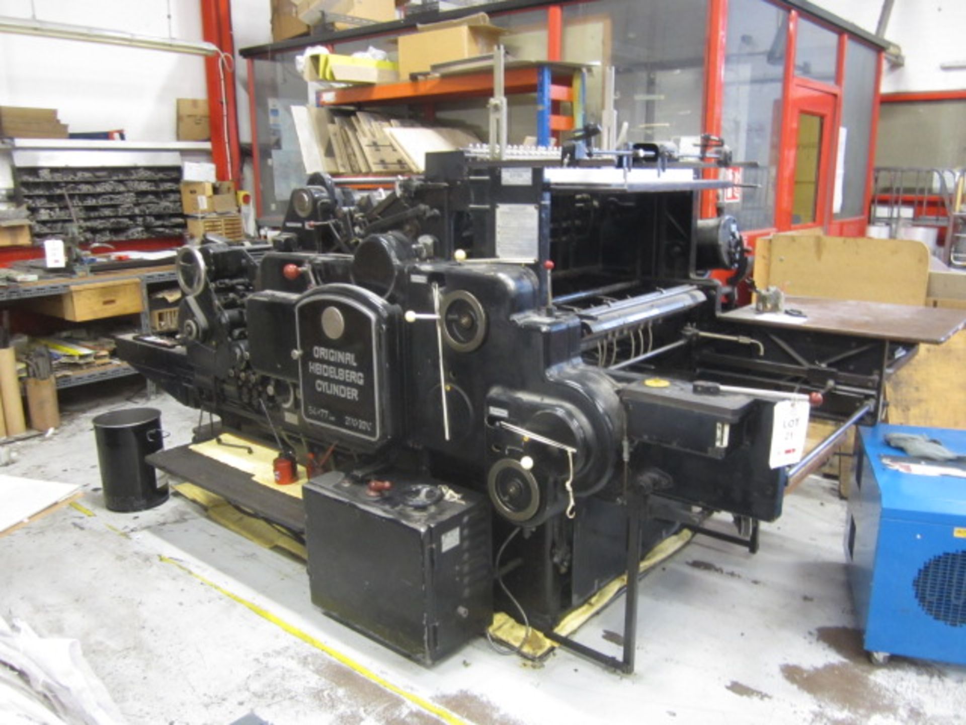 Original Heidelberg cylinder press, 54 x 77cm x 211/4" x 301/4" (Please note: A work Method... - Image 2 of 5