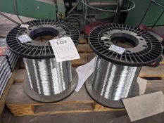 Two reels of part used stitching wire, classic bind 0.55mm