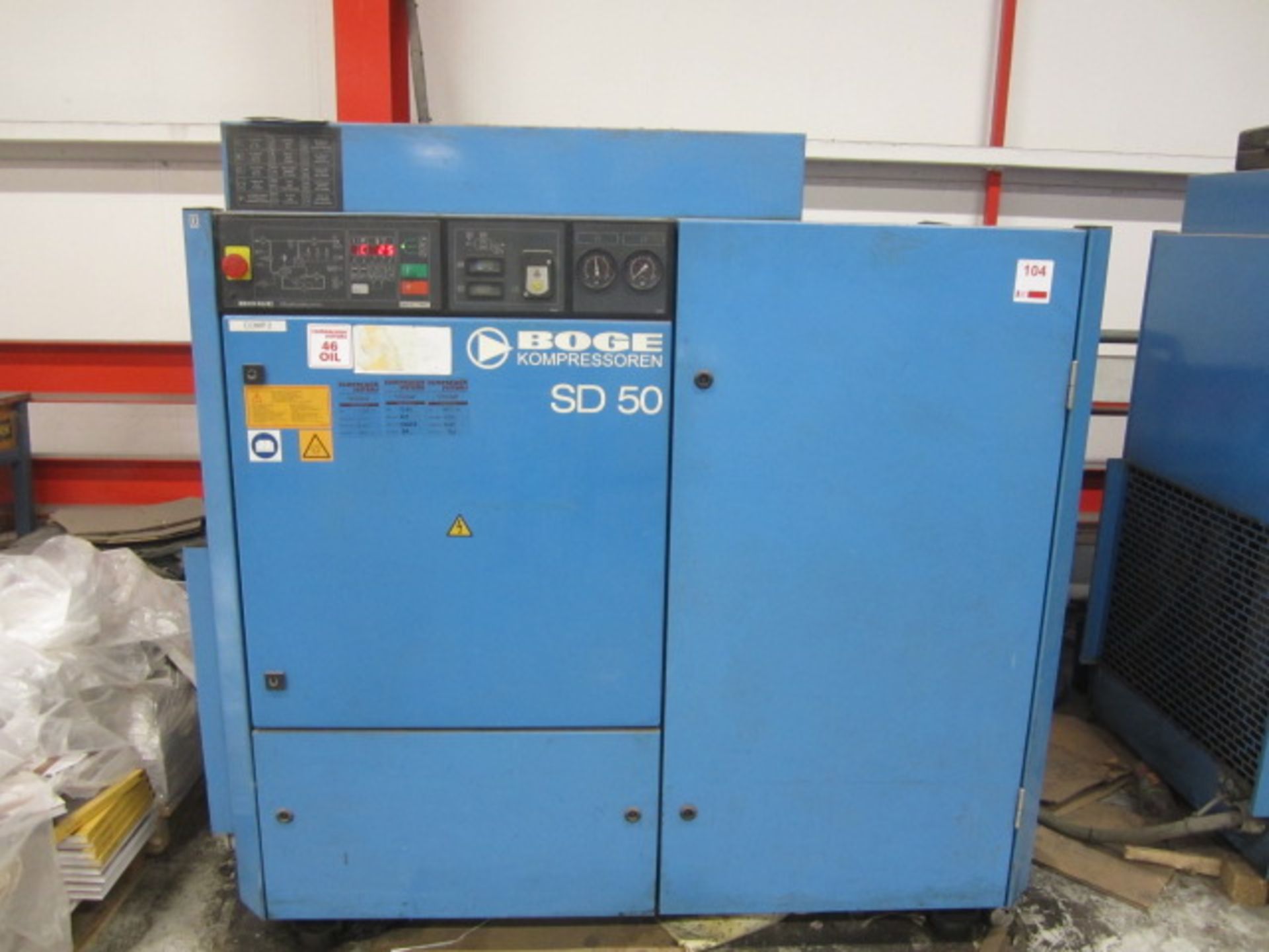 Boge Kompressosen SD 50 packaged air compressor, Boge Ratiotronic controls, machine no. 35674, run