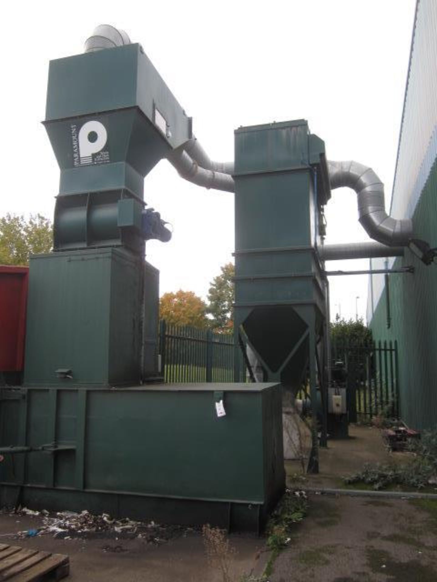 Paramount waste & dust extraction system and compactor to include: - Paramount motorised