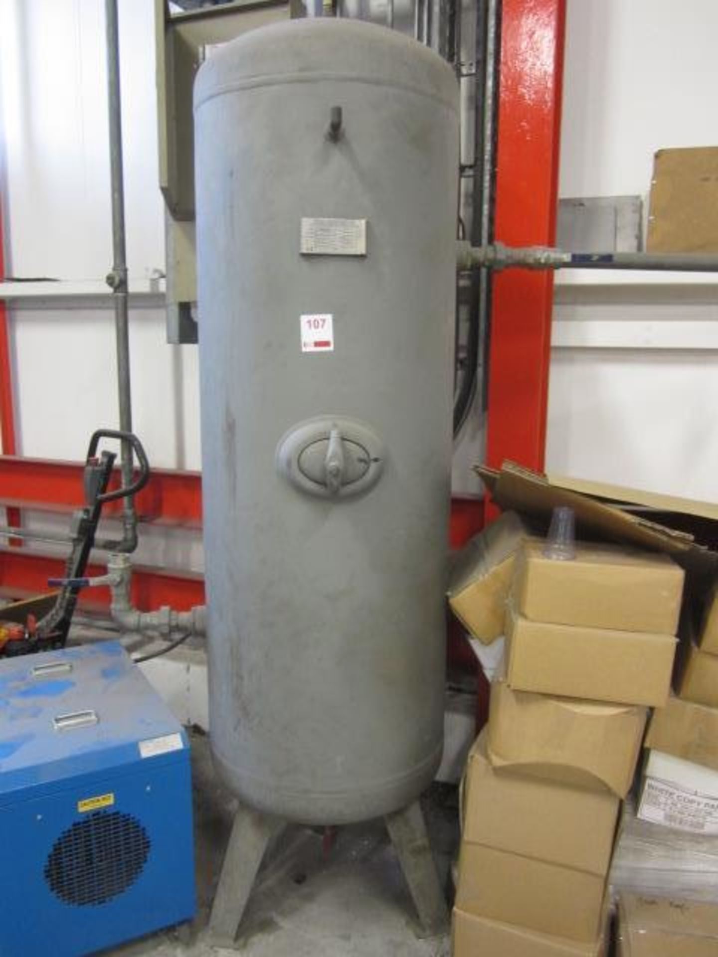 Vessel Technology Ltd vertical air receiver, serial no. C112799, capacity 490 litres (Please note: