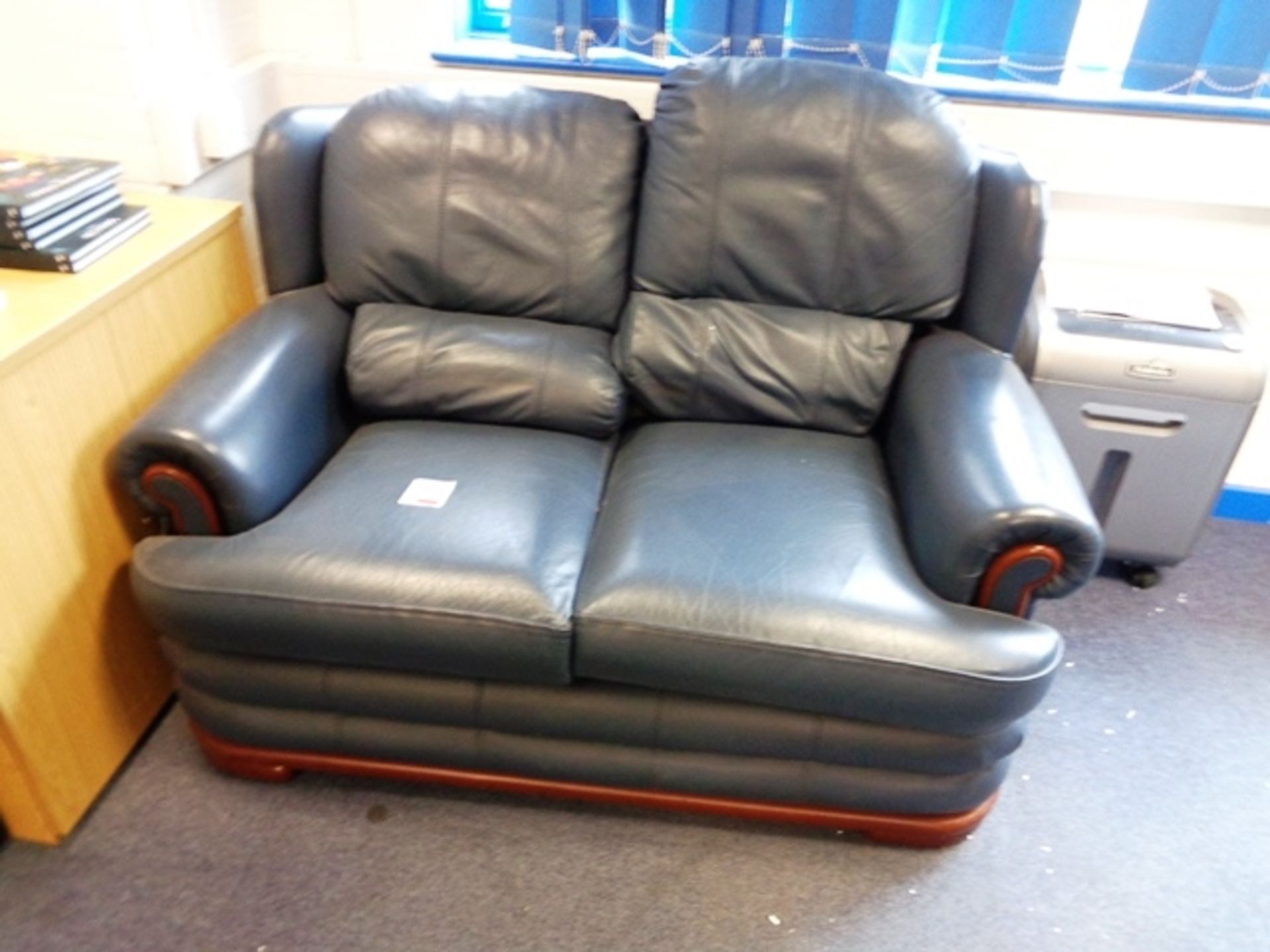 Leather effect two seater sofa