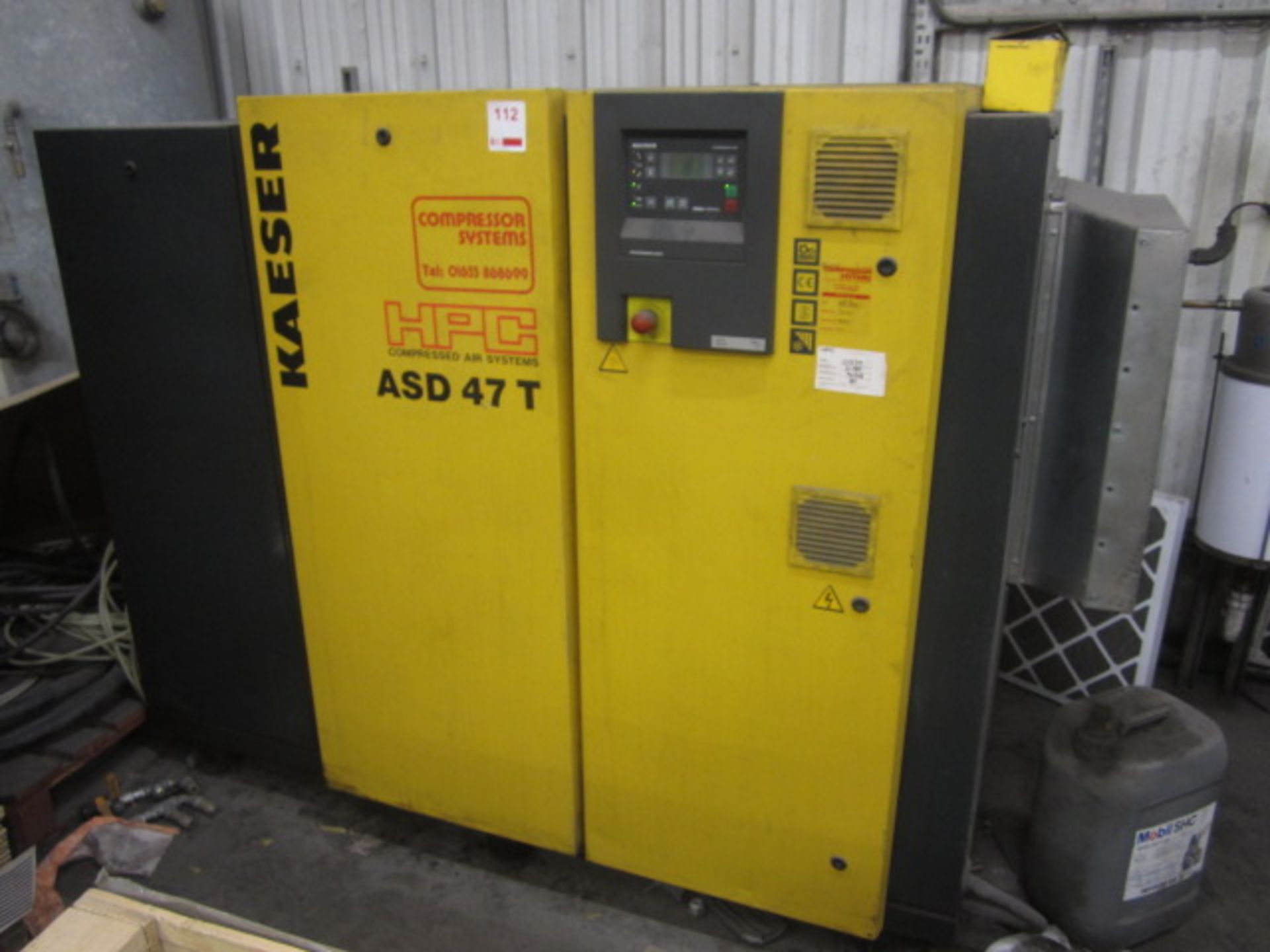 Kaeser HPC ASD 47T package air compressor, model ASD47T, serial no. 1151 (2007), 8.0 bar, run - Image 2 of 4