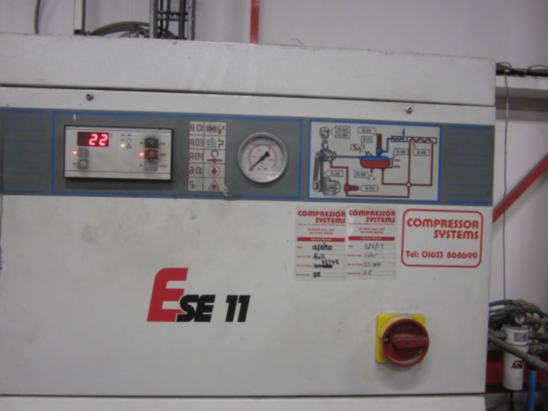 Gardner Denver type ESE11 receiver mounted air compressor, serial no. 65661 (2005), max pressure - Image 6 of 6