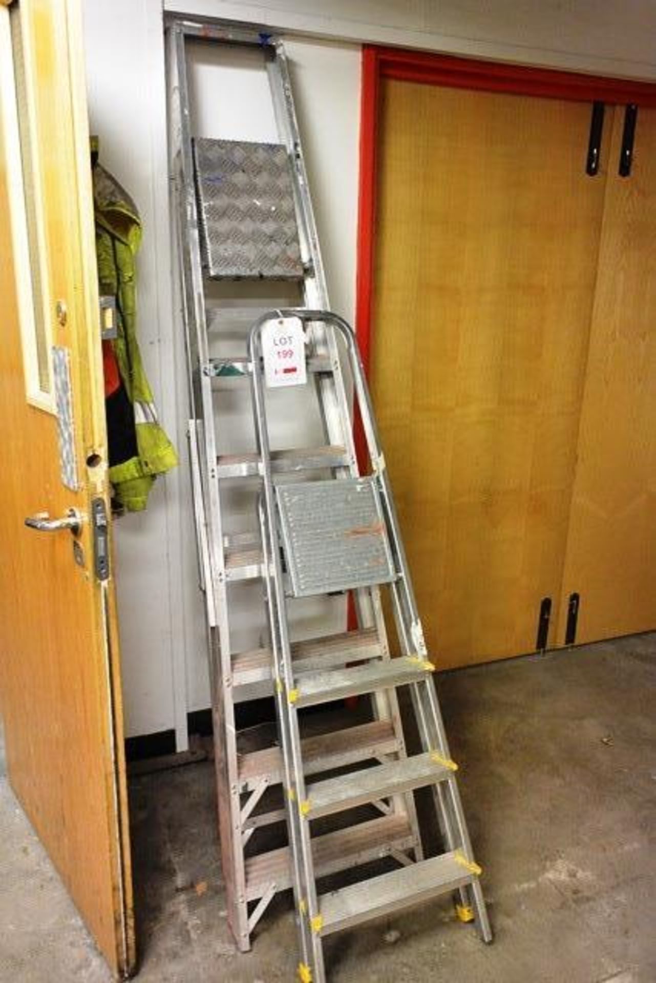 Two various aluminium A frame step ladders