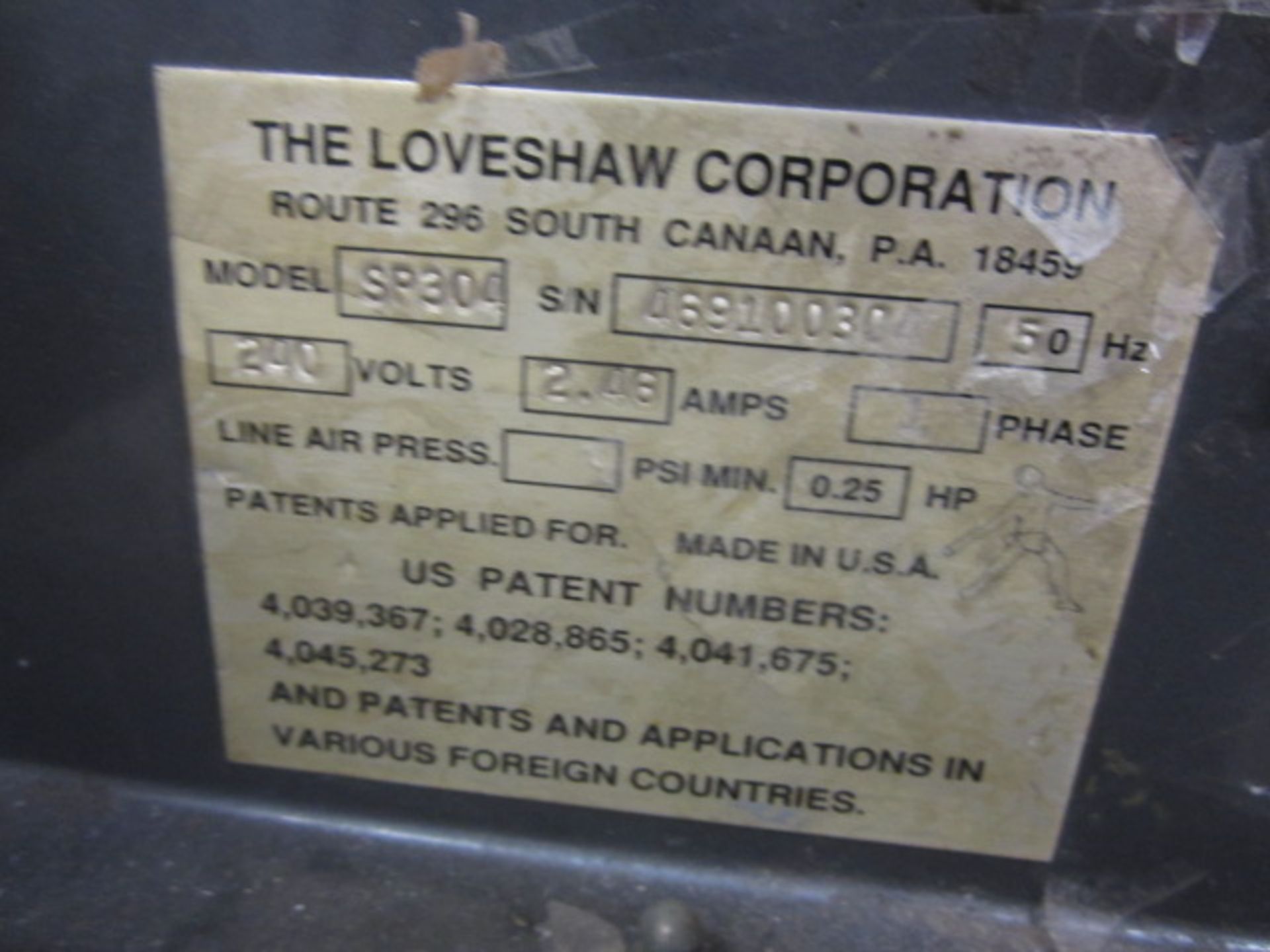 The Loveshaw Corporate Little David case sealer, model SP304, serial no. 469100304 - Image 5 of 5