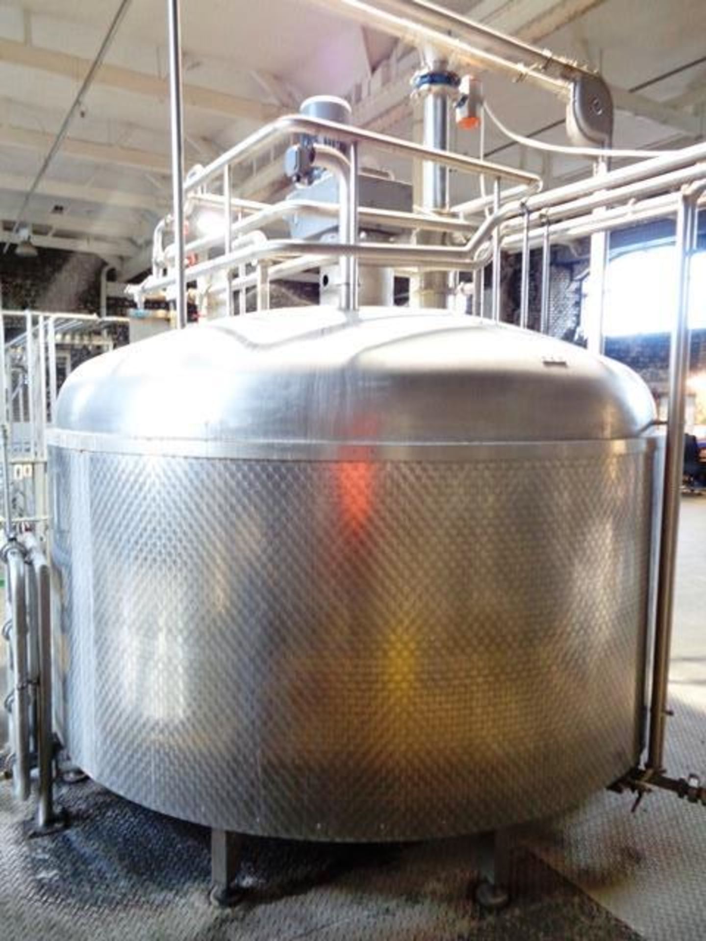 Stainless steel framed jacketed 40 barrel mash tank, approx 2800 x 2000mm, with Nord SK7382AF 132 - Image 3 of 8