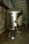 Unbadged stainless steel storage vessel, approx 1400 x 1000mm dia (Please Note: This lot has been