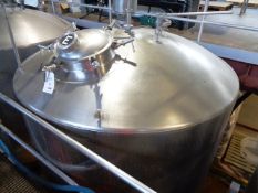 Stainless steel jacketed 40 barrel FV fermenting tank, approx 2400mm dia x 2500mm height (3000mm