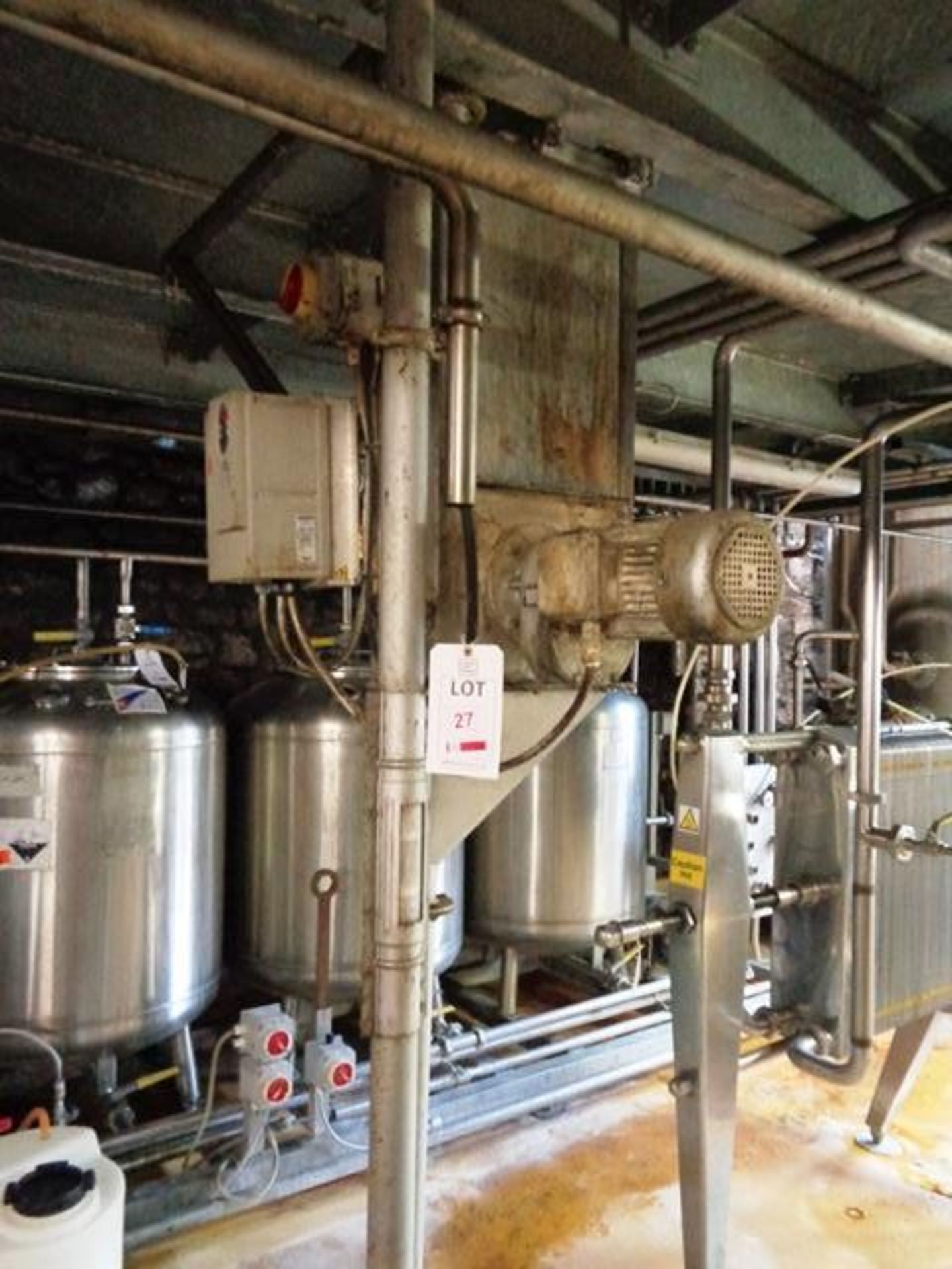 Unnamed motorised fan malt suction feed from malt mill to mash tank