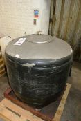 Unbadged stainless steel storage vessel, approx 900 x 1000mm dia (Please Note: This lot has been