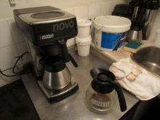 Servery contents including Bravilor Bonamat novo coffee maker, various jugs, coffee pots and mini