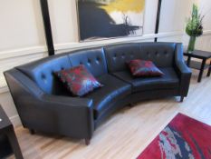 Curved leather Sofa, 2.9m