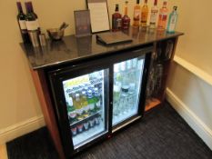 Honestry bar, 2 door bottle fridge and surround