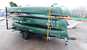 6 x Saranac Oldtown 146 2 Seater “Canadian” Canoes, with Trailer