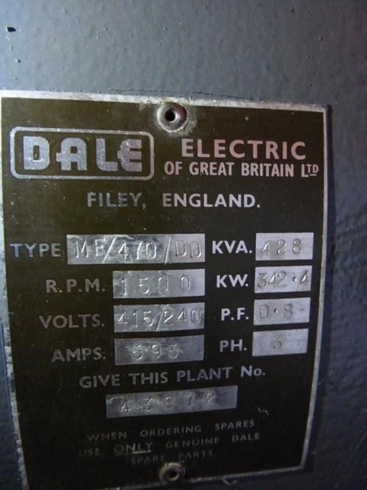 Dorman/Dale 470KVA Standby Generator - Image 3 of 3