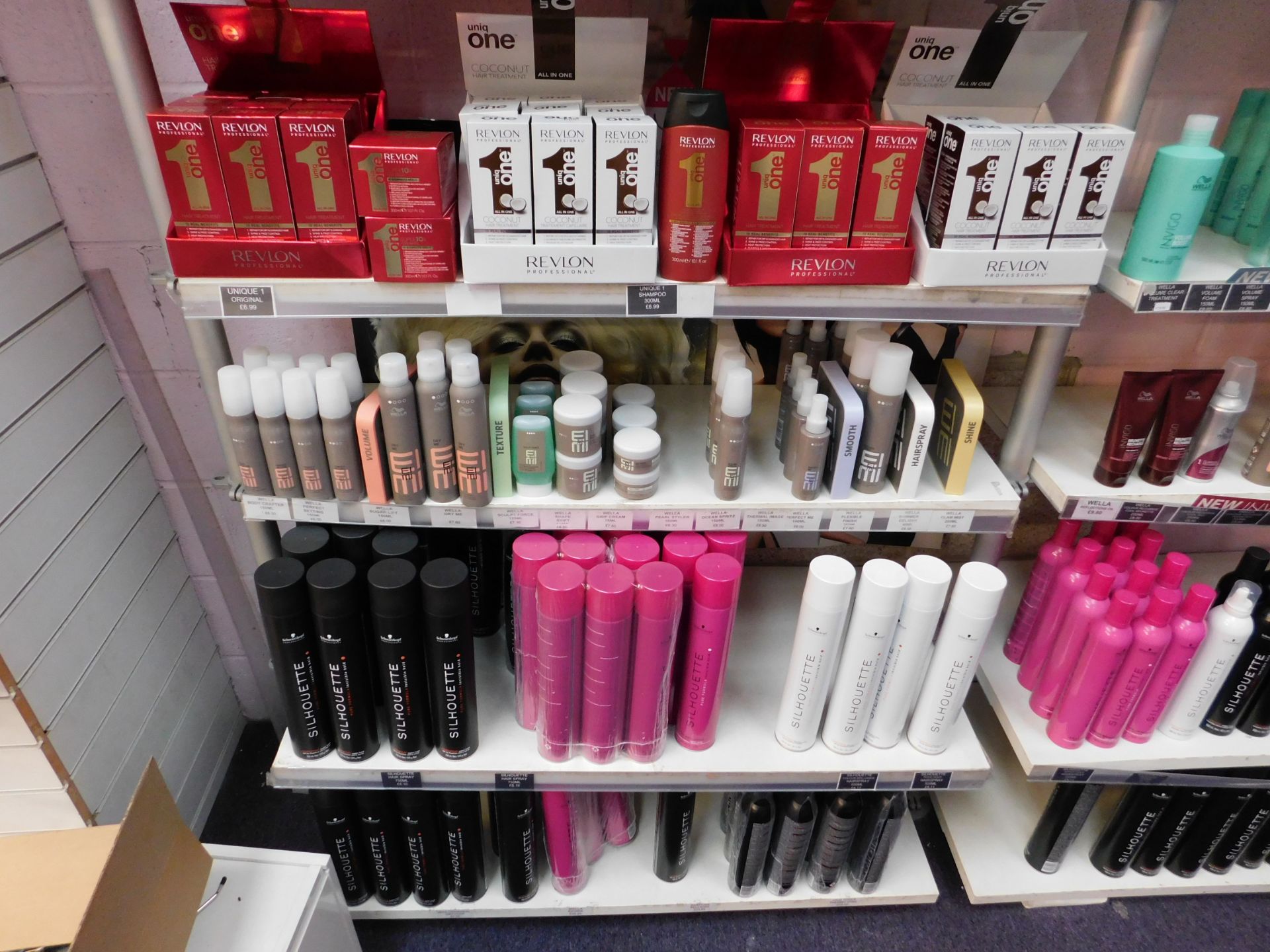 Contents to 1 bay of shop display shelving, to include assortment of Revlon treatment products, - Image 2 of 2