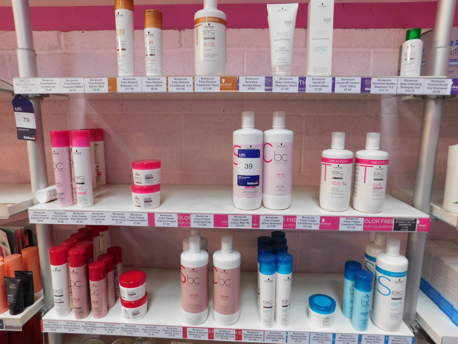 Contents to 1 bay of shop display shelving, to include hair repair products, colour treatments etc - Image 2 of 2