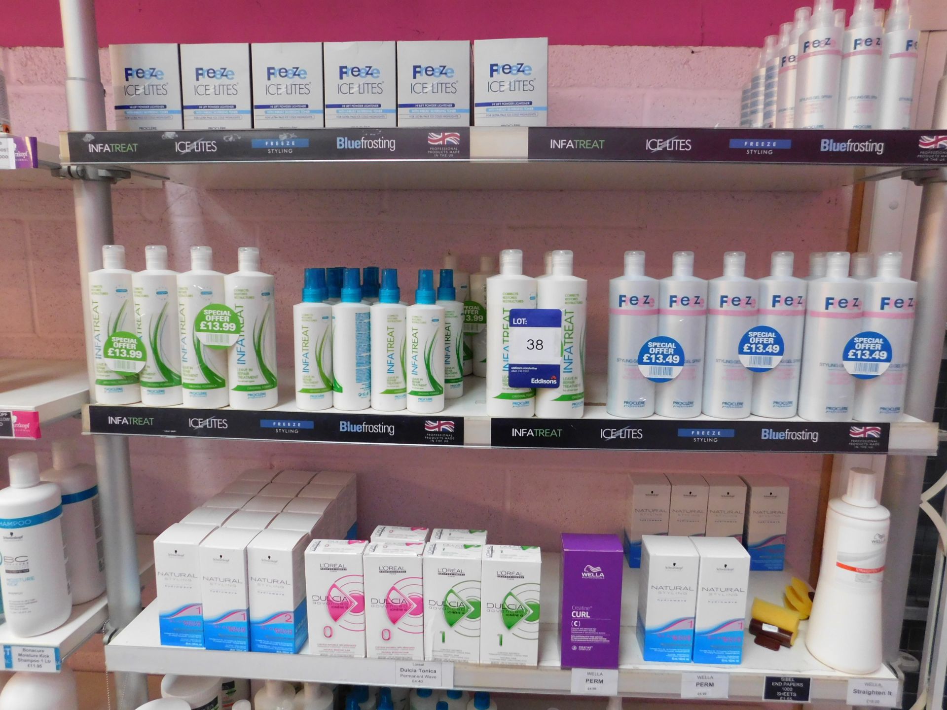 Contents to 1 bay of shop display shelving, to include assortment of styling sprays - Image 2 of 2