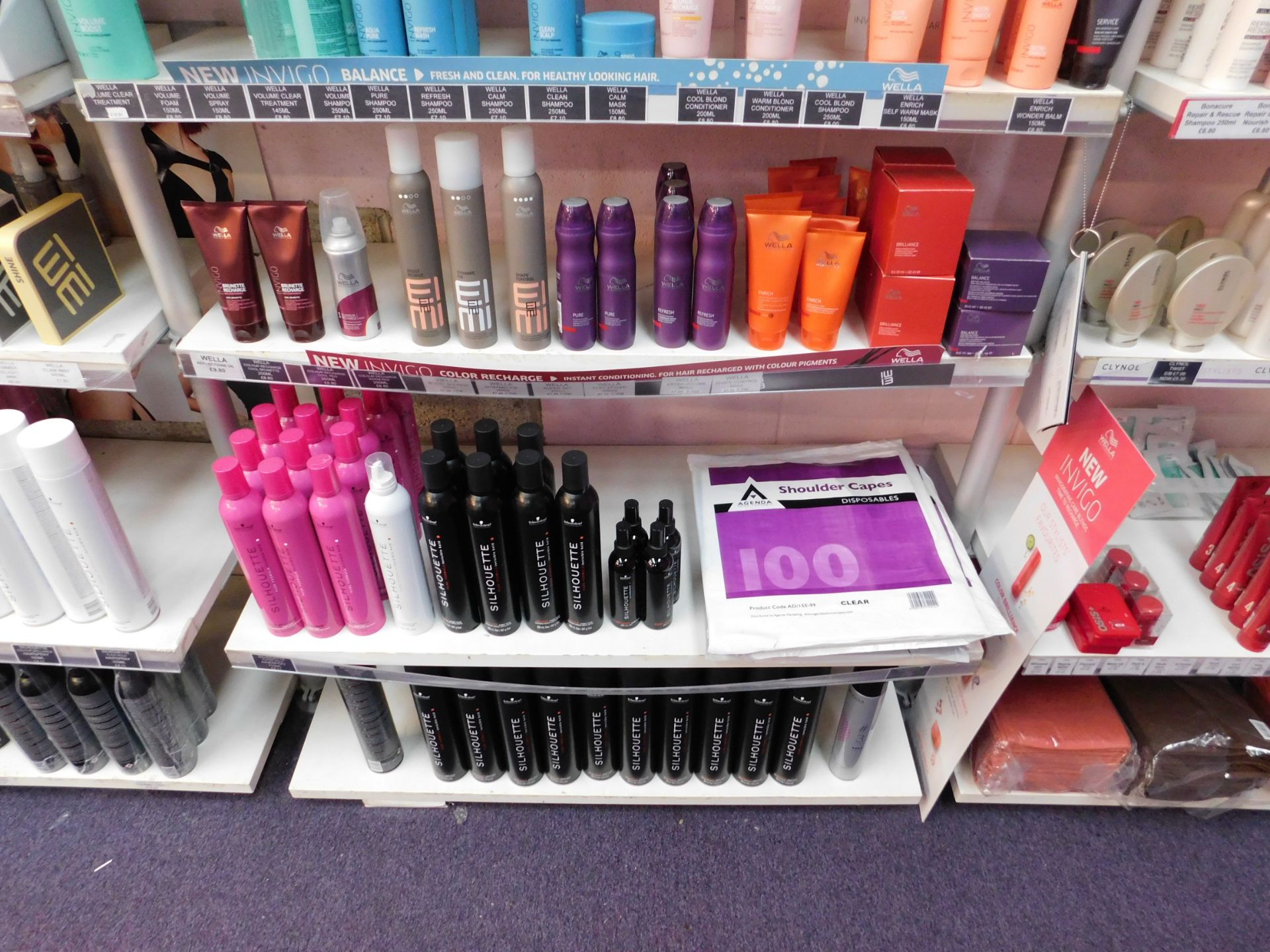 Contents to 1 bay of shop display shelving, to include assortment of Wella hair products - Image 2 of 2