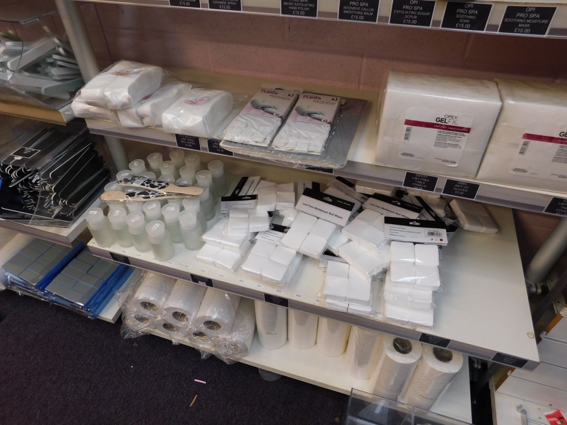 Contents to 2 bays of shop display shelving, to include assortment of nail treatment products ( - Image 3 of 4