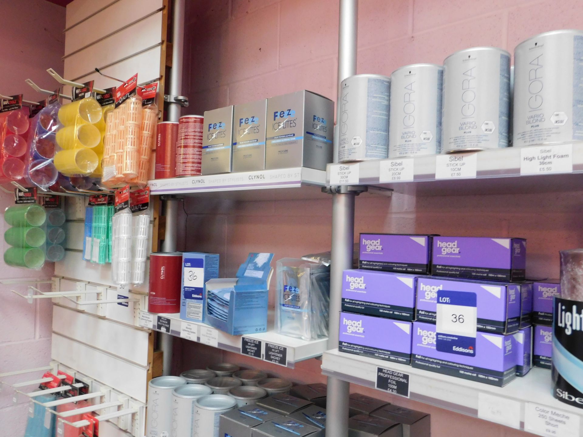 Contents to 1 bay of shop display shelving, to include an assortment of hair colour products, and - Image 2 of 3
