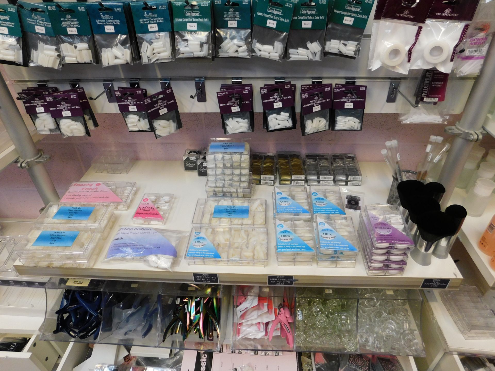 Contents to 3 x bays of shelving, to include assortment of nail treatment products - Image 6 of 8