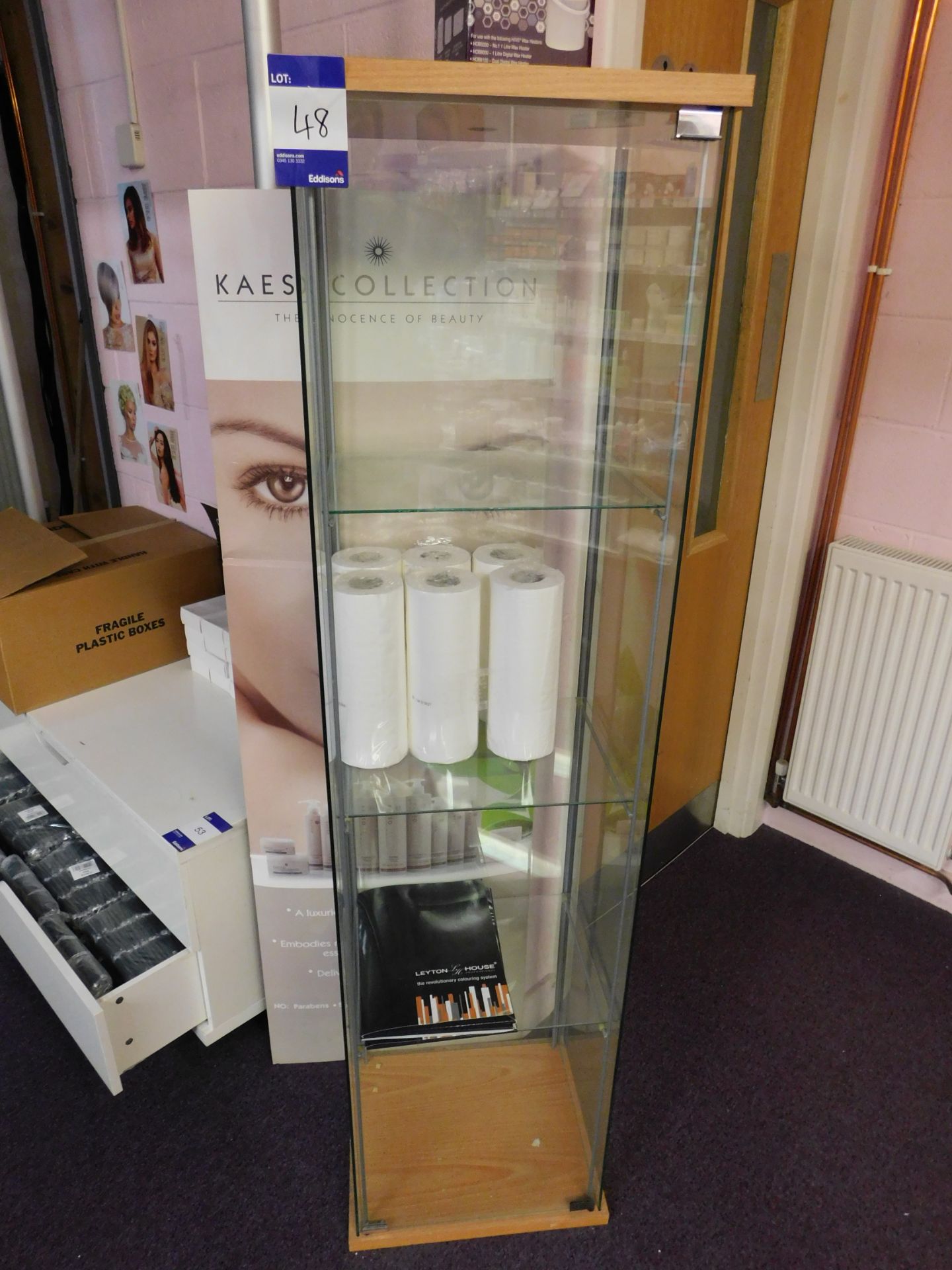 3 x Glazed display cabinets and contents, approximately 7ft - Image 2 of 3
