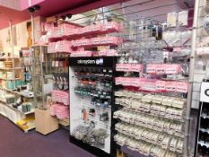 Assortment of eye lashes, to wall display