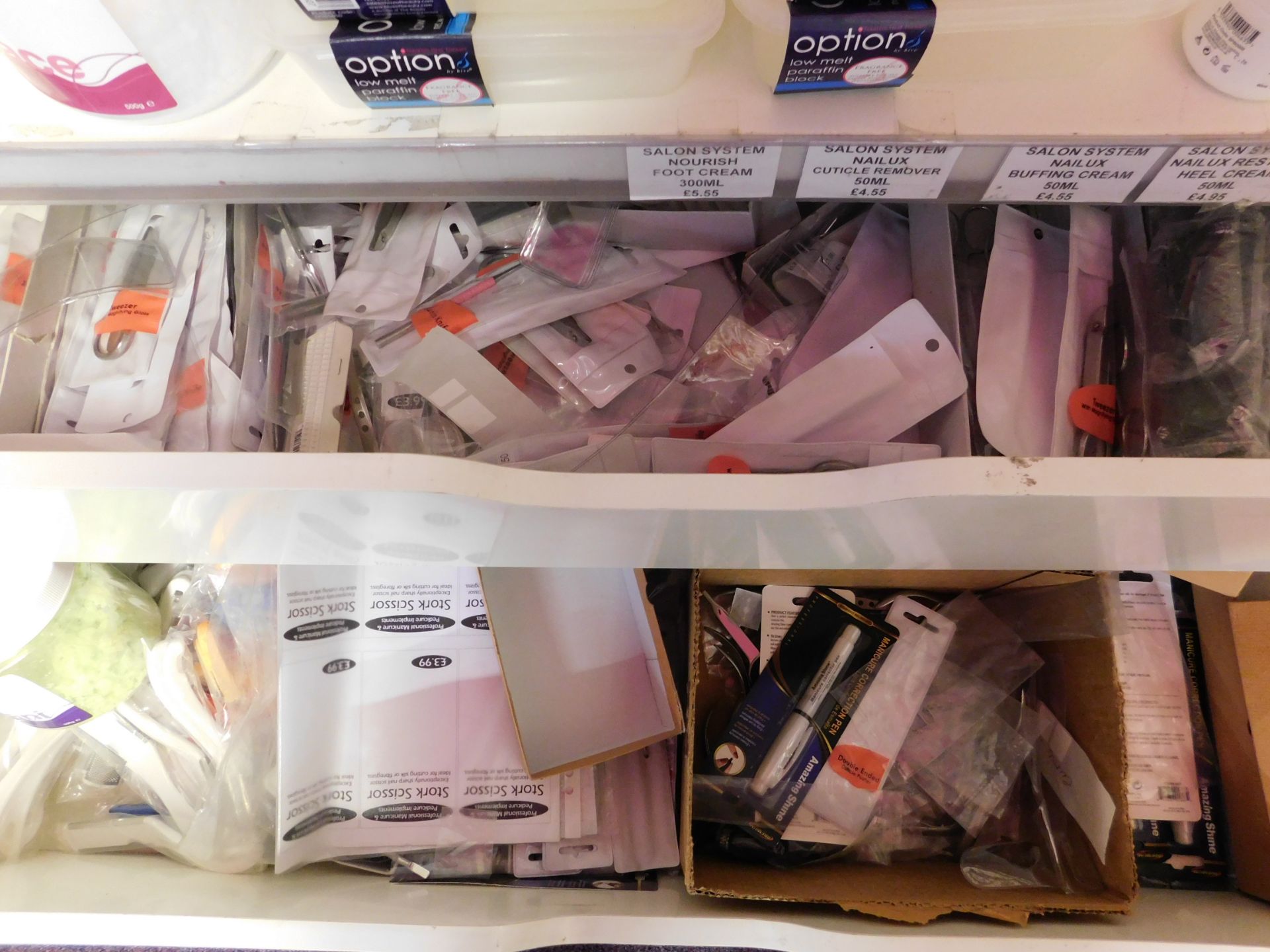 Assortment of beauty treatment products to shelving, including paraffin wax, skin care cleanser, eye - Image 3 of 3