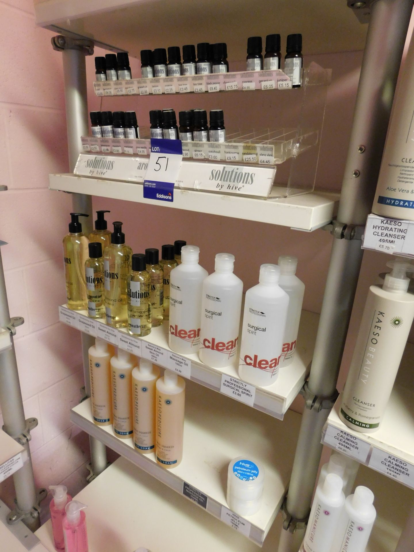Assortment of beauty treatment products to shelving, including toner, hand treatment cream, - Image 4 of 4