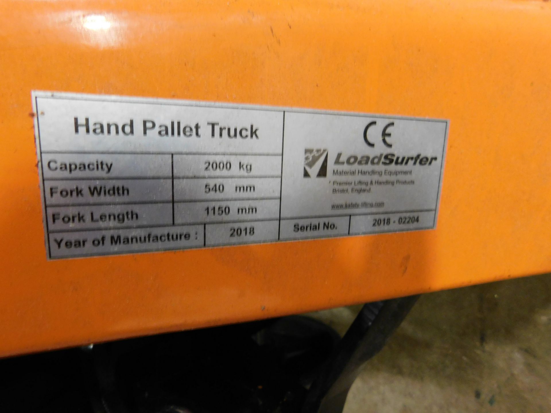 Loadsurfer 2000kg hand hydraulic pallet truck - Image 2 of 2