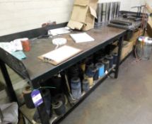 Steel fabricated workbench, approximately 8ft